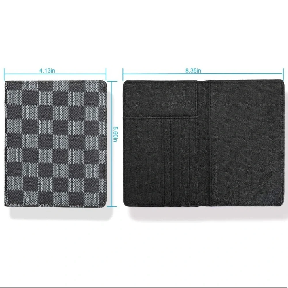Lux MEN’S BLACK checkered  RFID Passport Holder